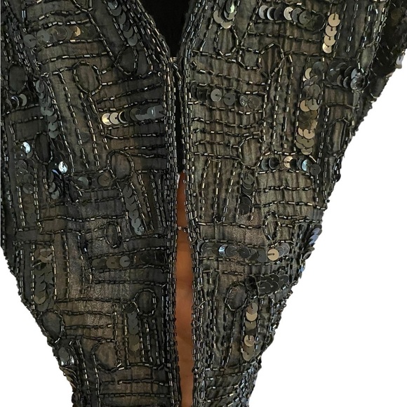 vintage 90s Rachna black sequin beaded holiday party vest
western glam festive - Picture 6 of 6